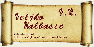 Veljko Malbašić vizit kartica
